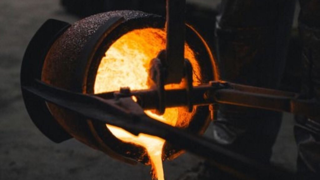 Cast iron manufacturing process showing raw iron texture — European cast iron production quality standards