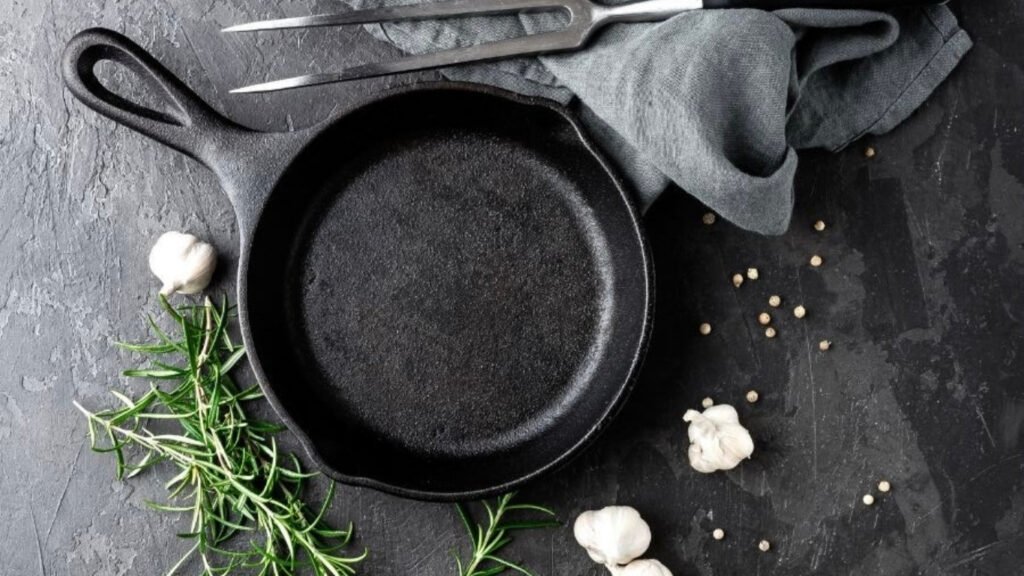 Well-seasoned cast iron pan with natural non-stick surface — result of proper cast iron cookware care