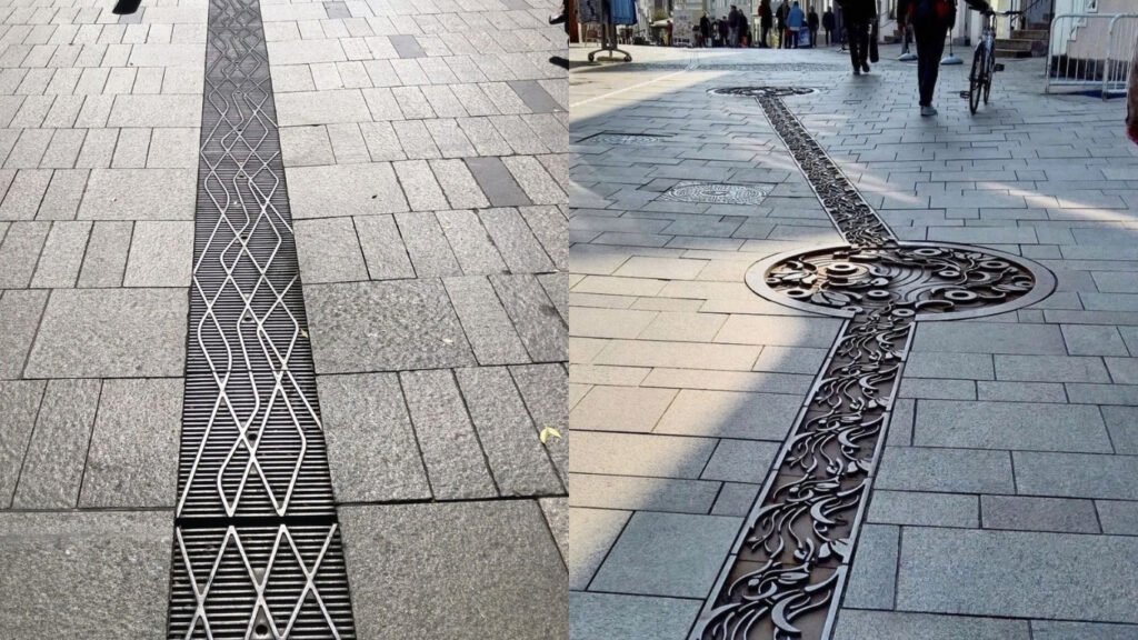 cast iron drainage gully and channel systemin an urban- European infrastructure quality by Castinex